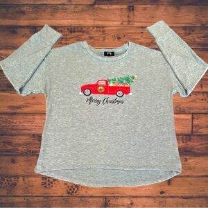MODERN Canvas Size XXL Holiday “Merry Christmas” Gray Top w/Red Truck